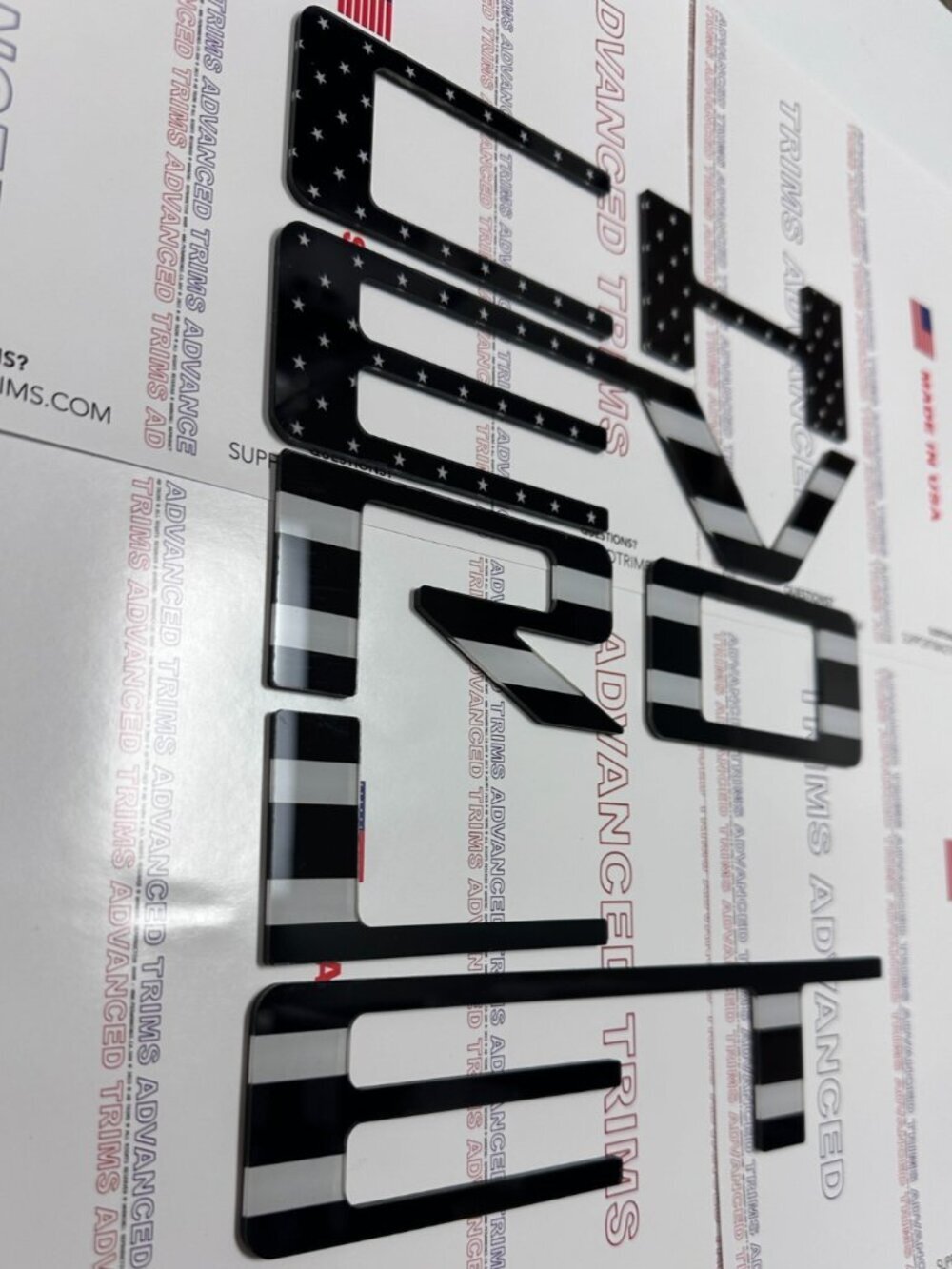 3D US BLACKENED FLAG RAISED TAILGATE LETTERS FOR 2023 24 25 2026 COLORADO